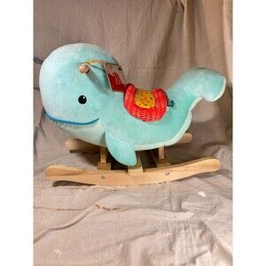 Whale Ride-On Rocker Toy For Toddlers Soft Plushy For Kids Room Or Nursery